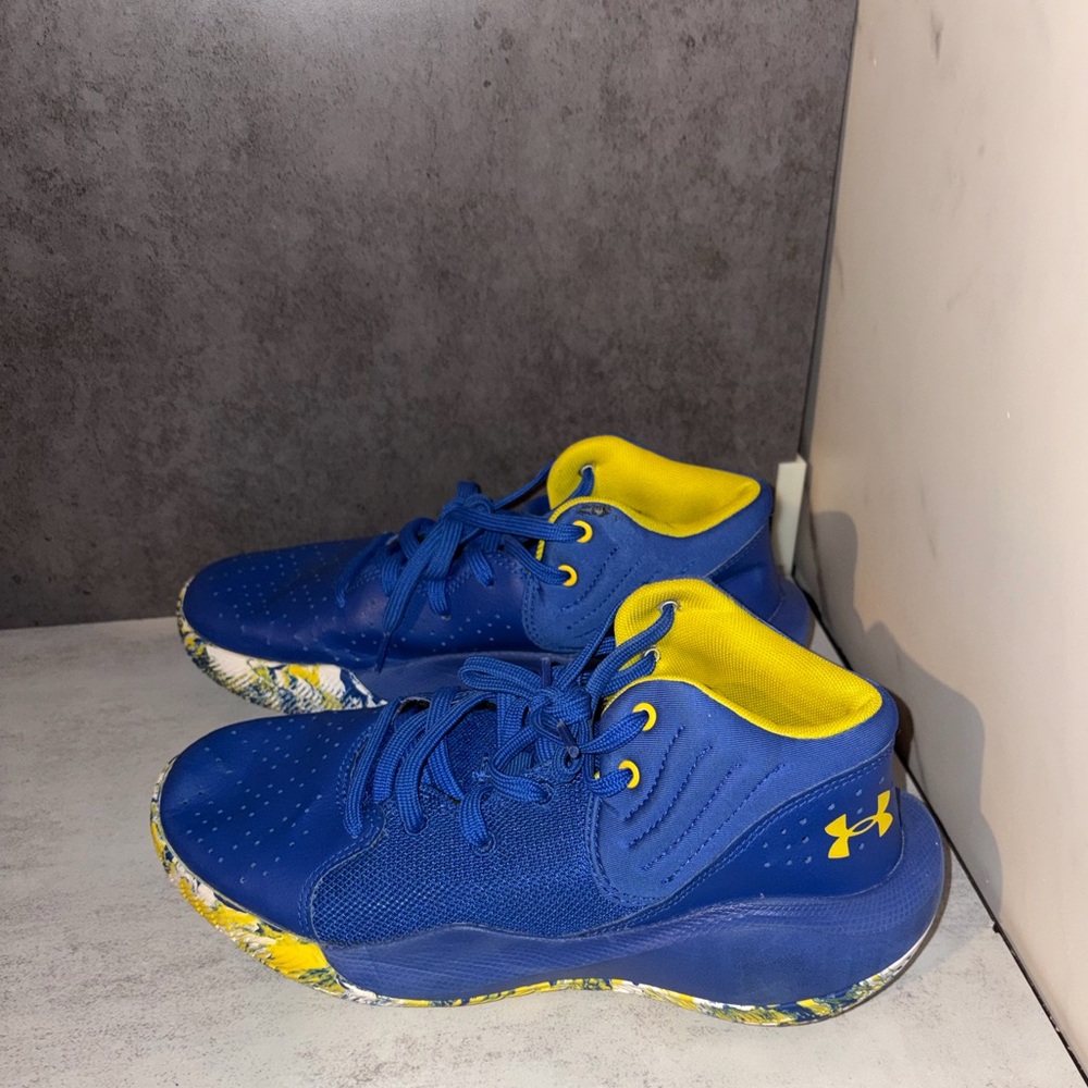 Under Armour Youth Basketball Sneakers in Blue and Yellow